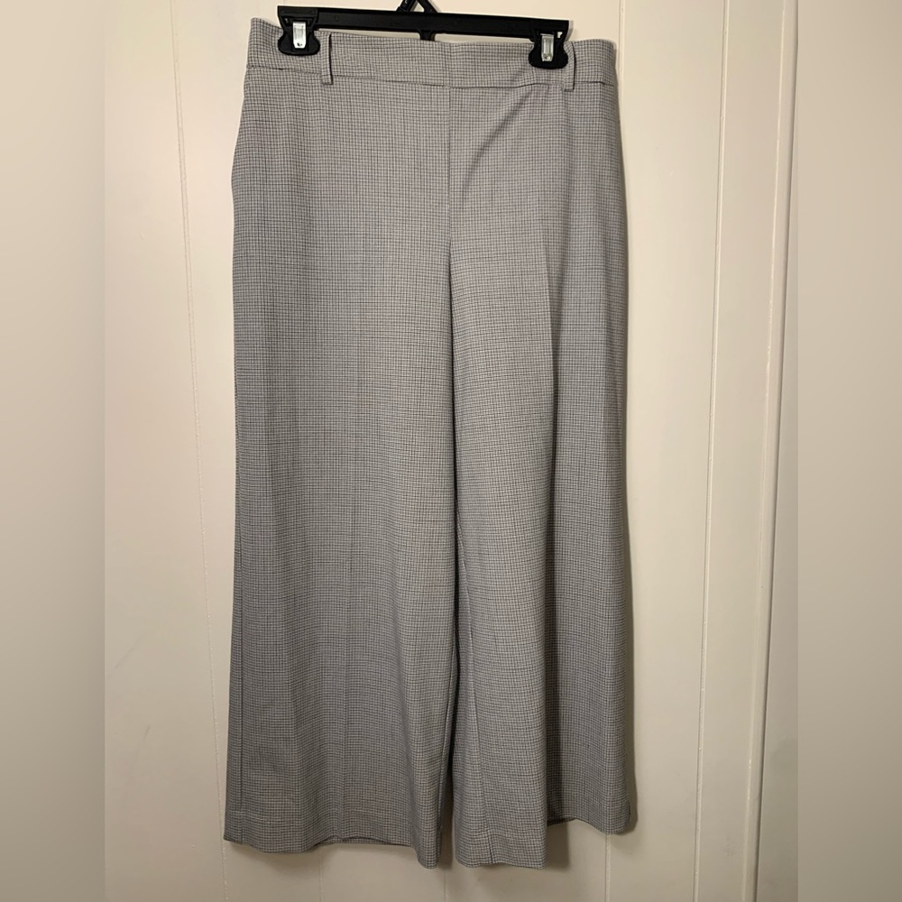 Nicole Miller Monochrome Houndstooth Wideleg cropped dress pant